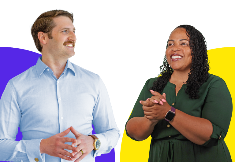 AryX  Markets employees Justin and Mya.